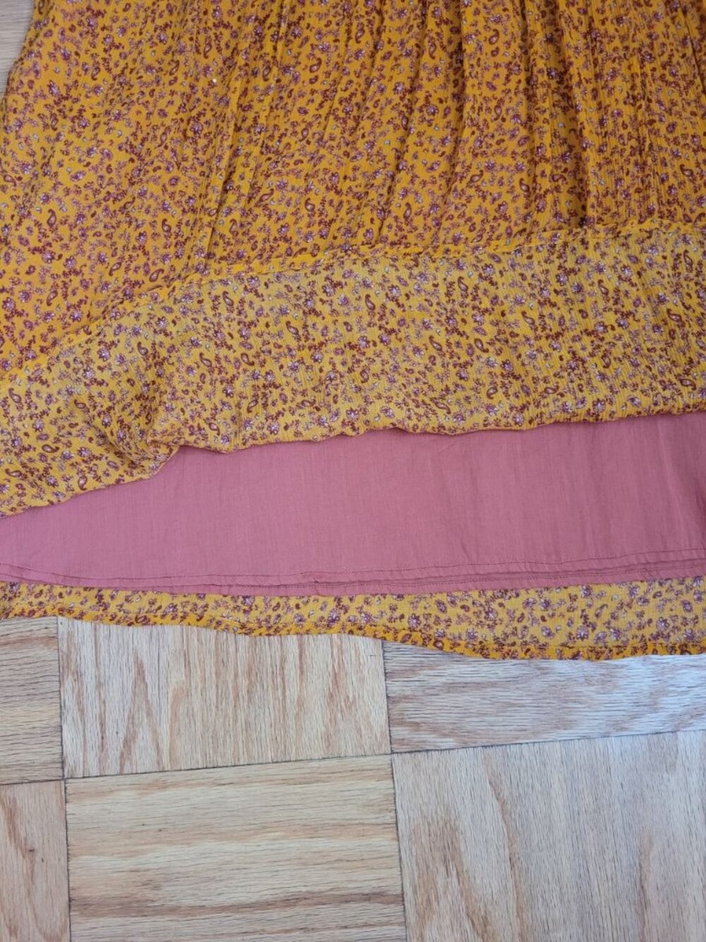 Chan Luu 100% Silk Floral Pleated Swing Maxi Dress Size 1 Boho - Picture 5 of 7